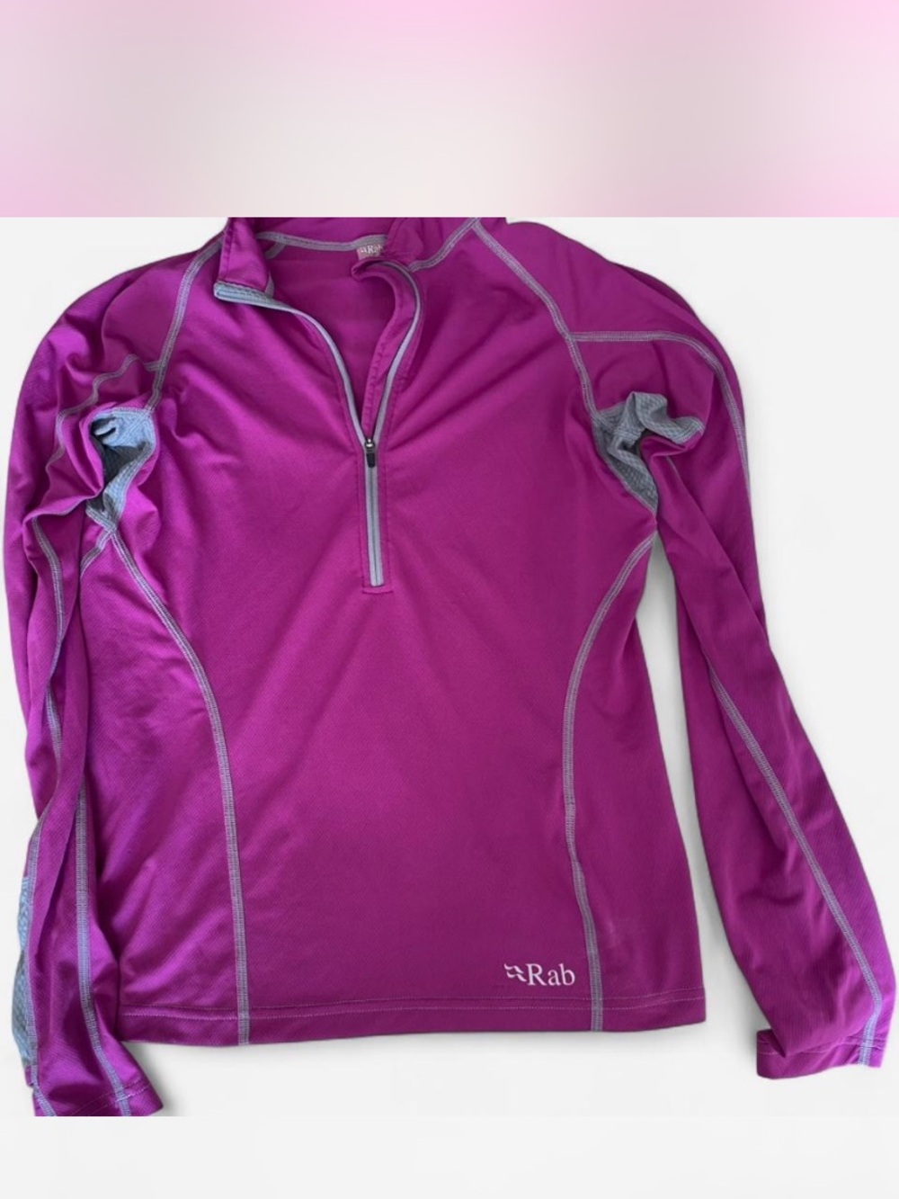 Rab Women's Magenta Quarter-Zip Long Sleeve Performance Tee